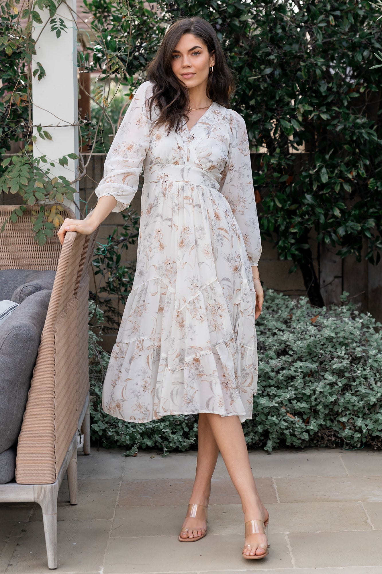 Raven Midi Dress | Off White Floral-My Beautiful Style