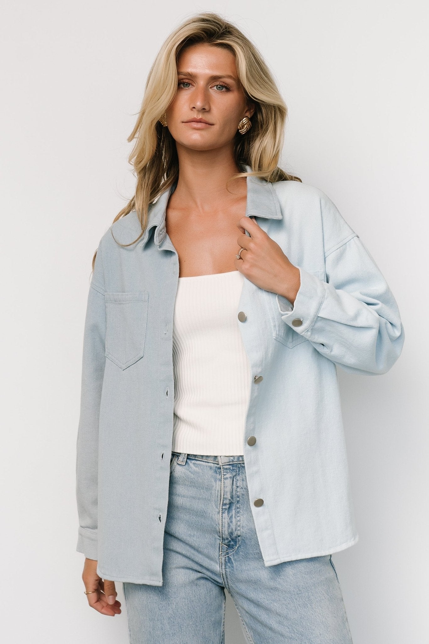 Rachel Two-Tone Shacket | Denim-My Beautiful Style