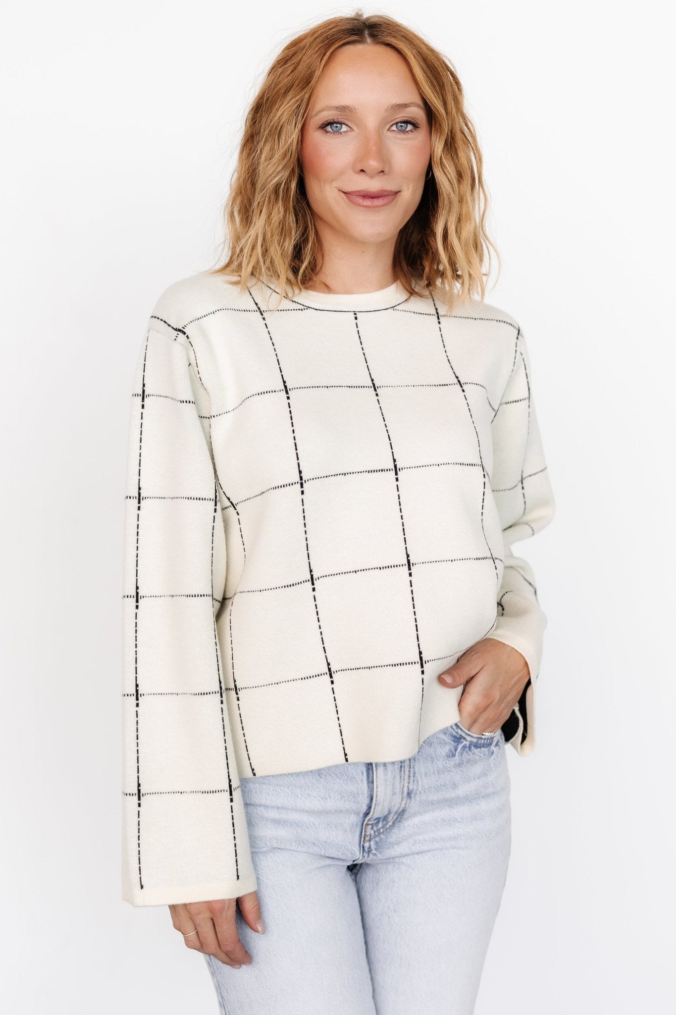 Remington Sweater | Ivory + Black-My Beautiful Style