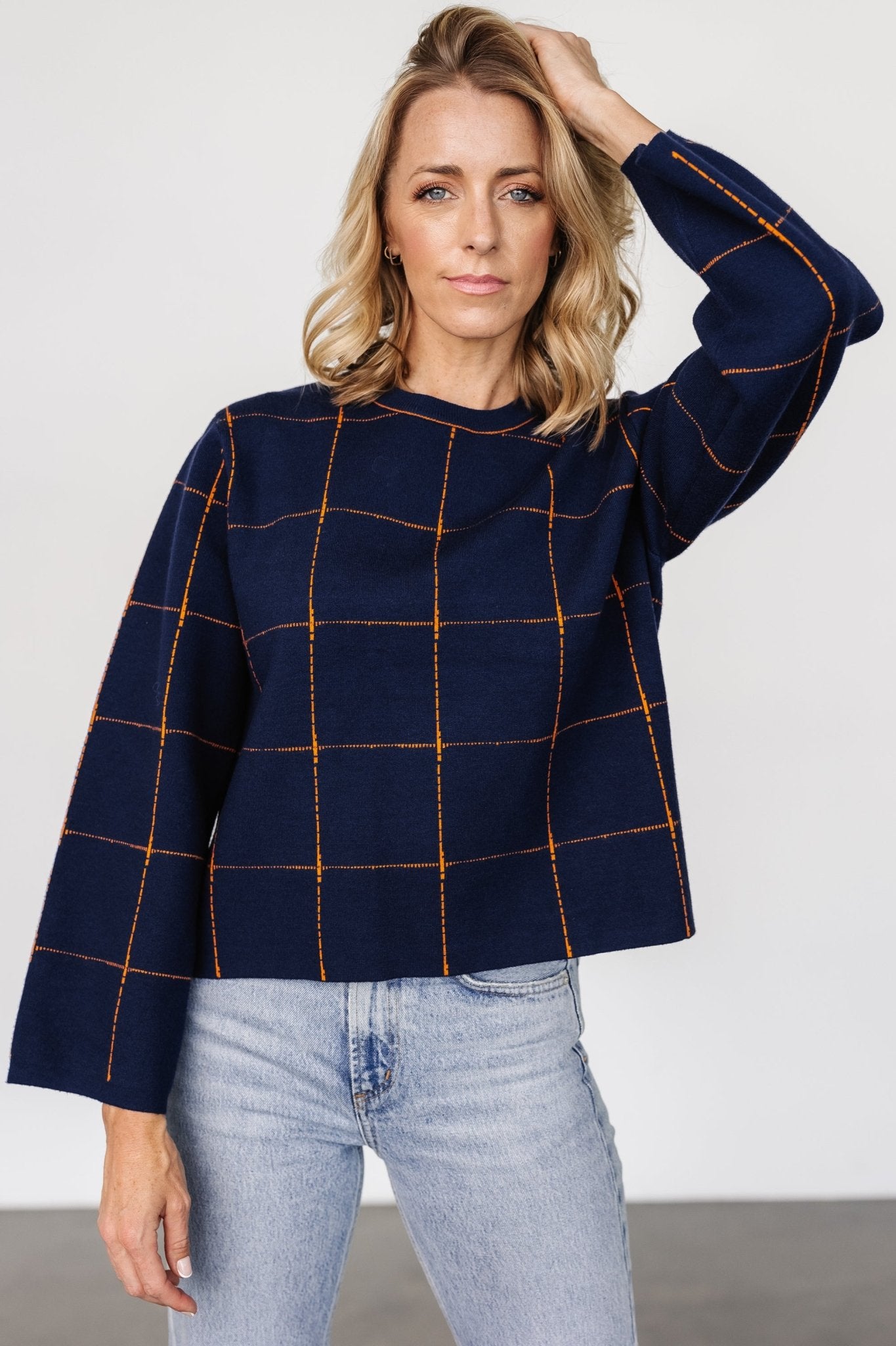 Remington Sweater | Navy + Orange-My Beautiful Style