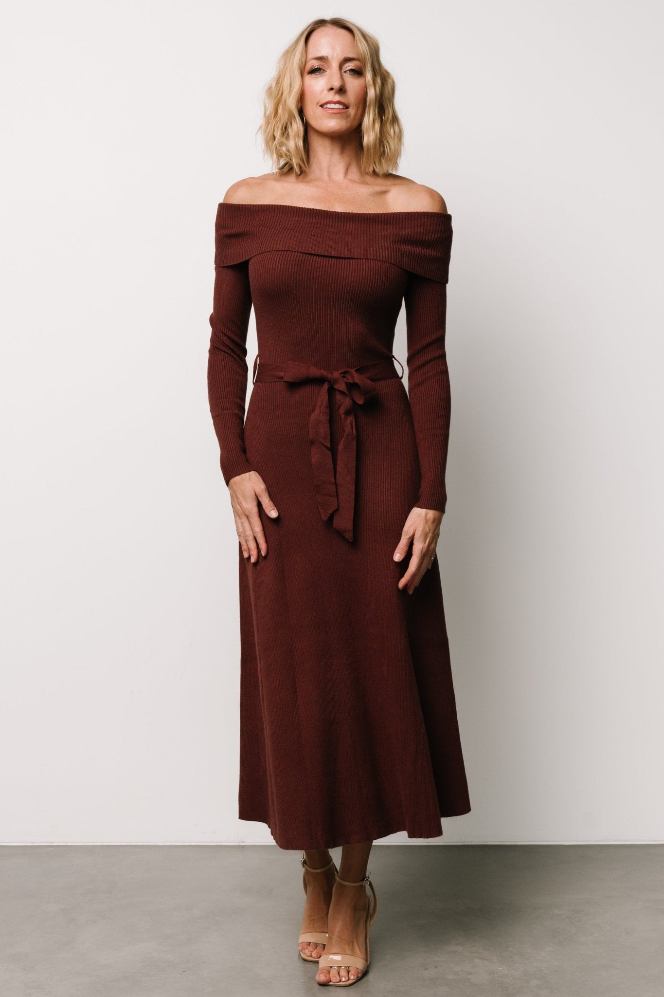 Rheta Off Shoulder Sweater Dress | Mahogany-My Beautiful Style