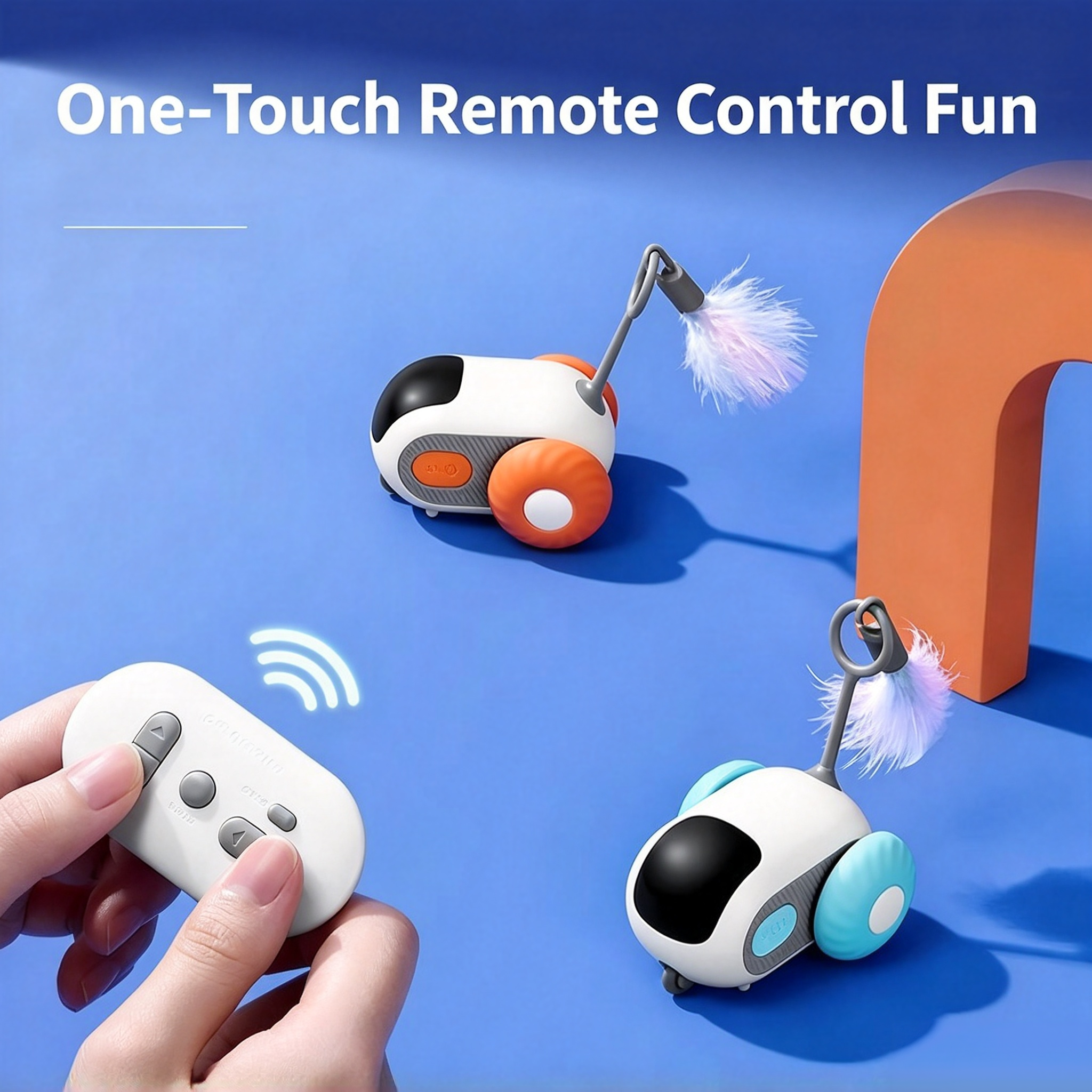 Smart Interactive Cat Toy 🐱 | Remote Control & Automatic Play