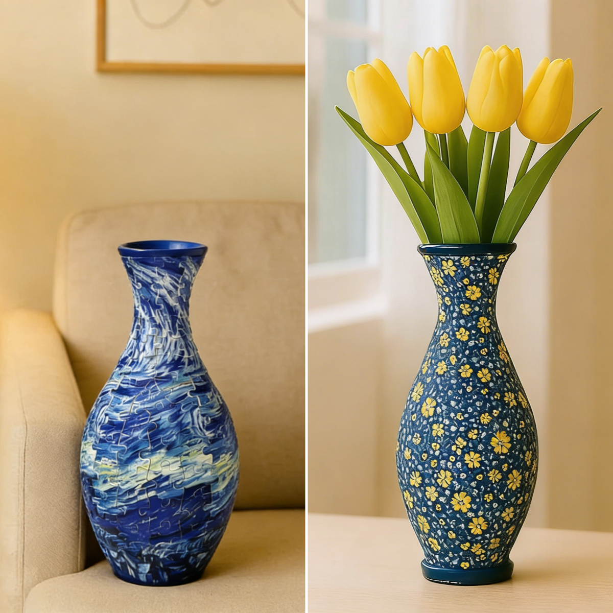 Elegant 3D Puzzle Vase – Suitable for Real Flowers