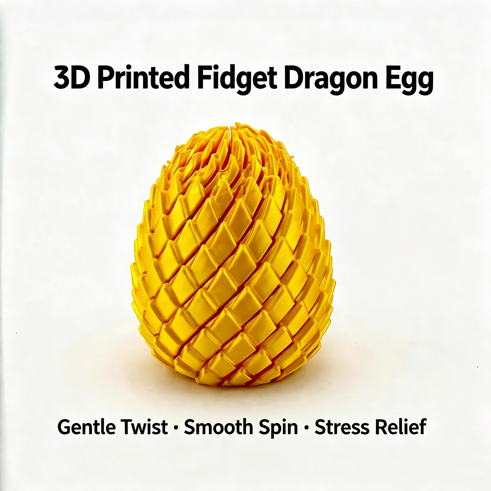 3D‑Printed Articulated Dragon Egg Fidget Toy, Pull & Twist Stress‑Relief Sensory Toy for Adults & Teens, Desk Decor Gift, Multiple Colors