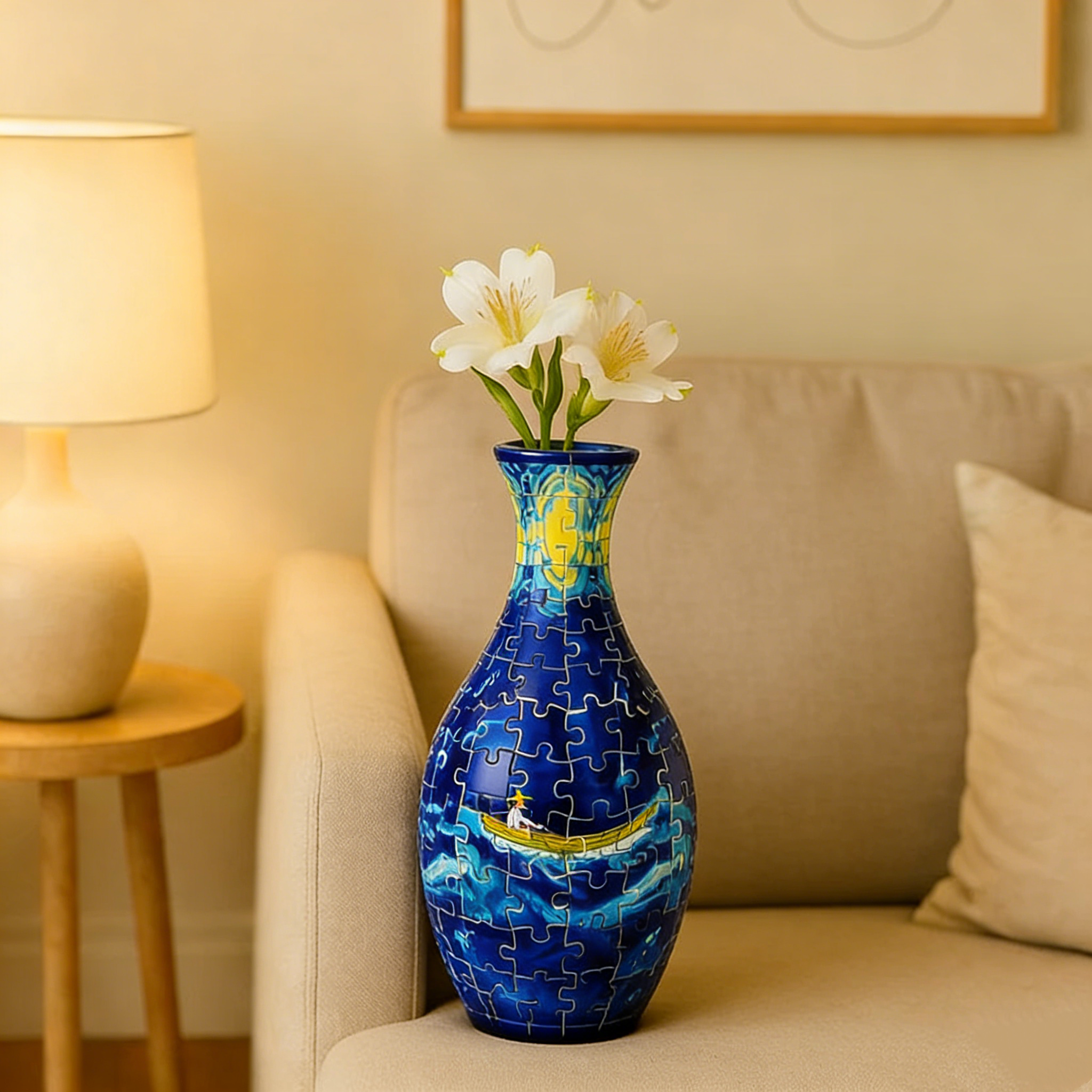 Elegant 3D Puzzle Vase – Suitable for Real Flowers