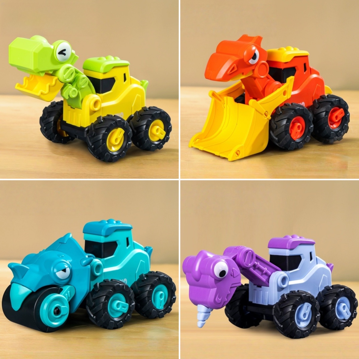 🦖 Dinosaur Construction Vehicle: Push-Along Toy