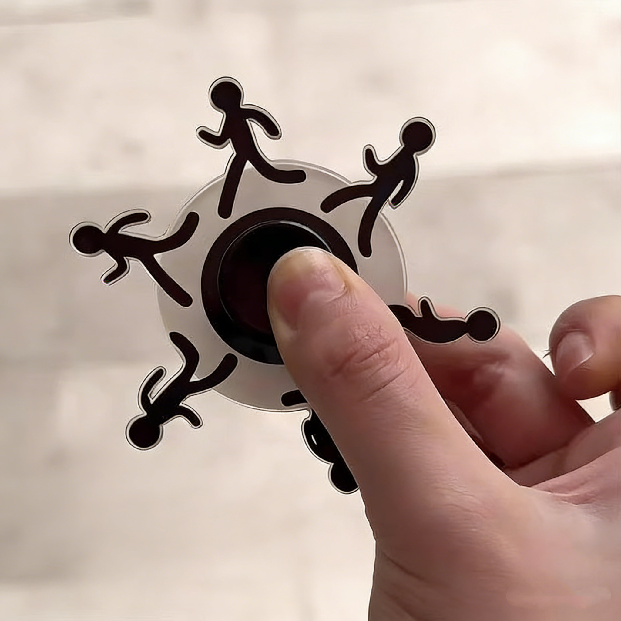 Running Stick Figure Spinning Top