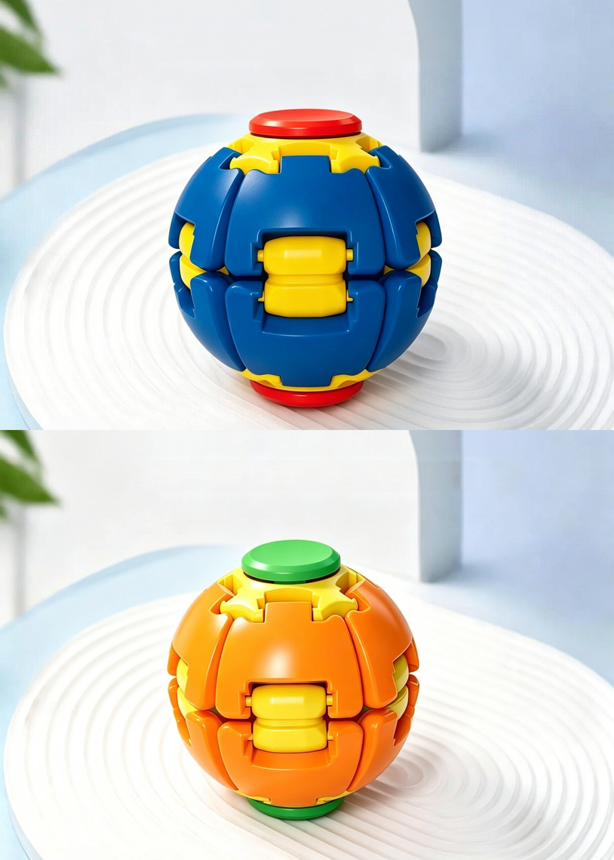 Press & Spin Fidget Relief Ball, Portable Rotating Sensory Stress Toy (Assembly Version)
