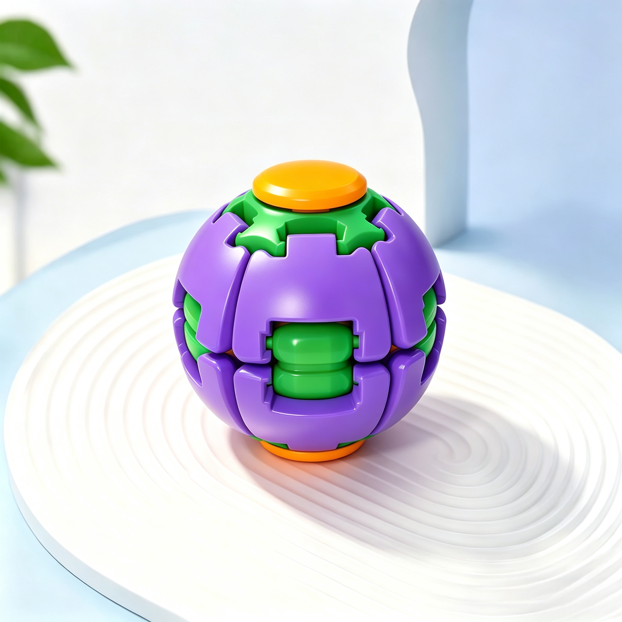 Press & Spin Fidget Relief Ball, Portable Rotating Sensory Stress Toy (Assembly Version)