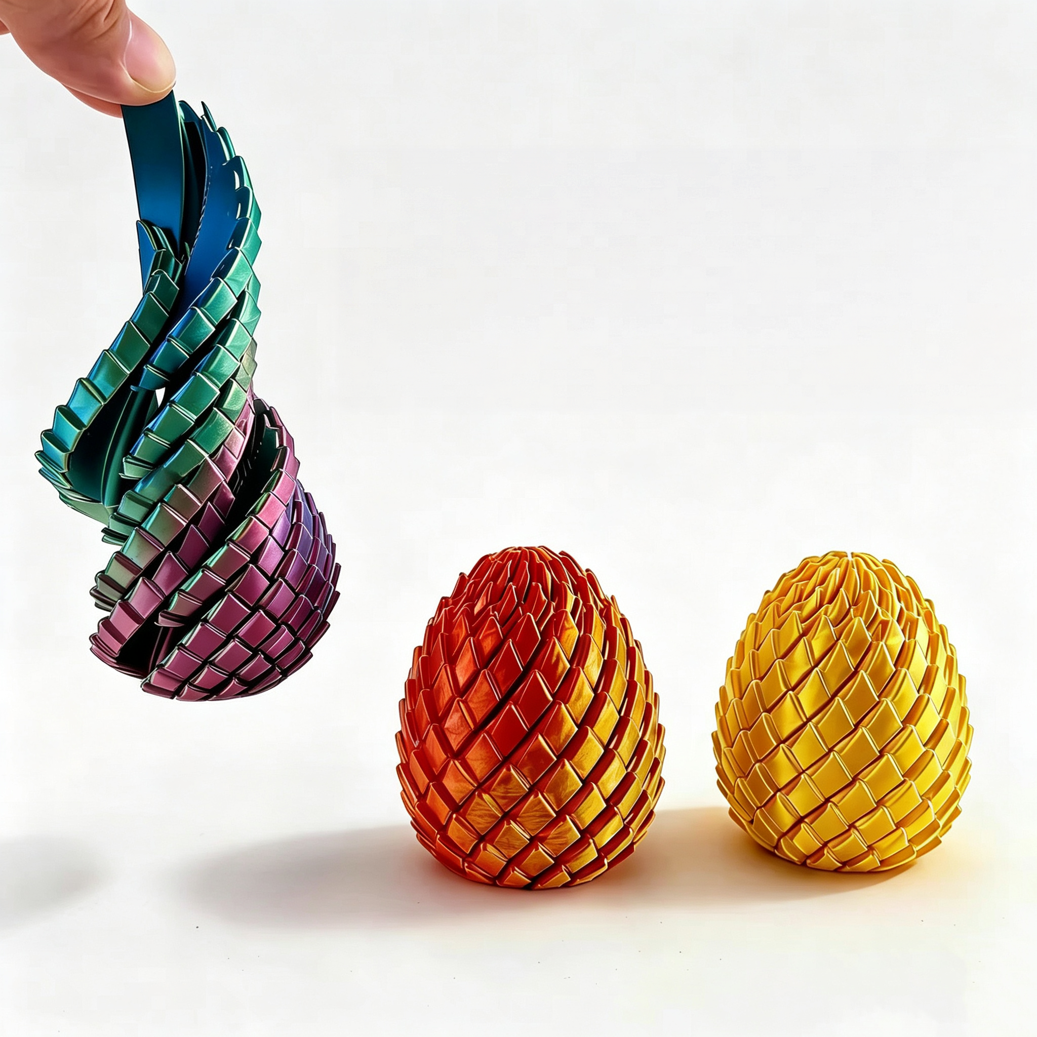 3D‑Printed Articulated Dragon Egg Fidget Toy, Pull & Twist Stress‑Relief Sensory Toy for Adults & Teens, Desk Decor Gift, Multiple Colors