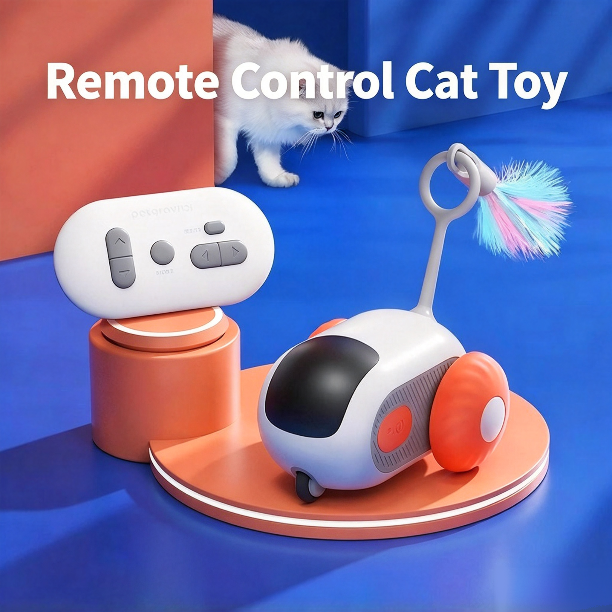 Smart Interactive Cat Toy 🐱 | Remote Control & Automatic Play