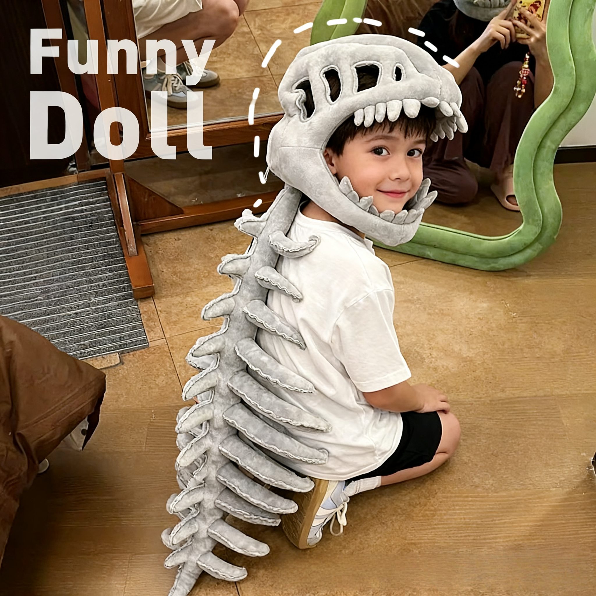 🦖 Dinosaur Exoskeleton Kids' Costume with Silly Outfits