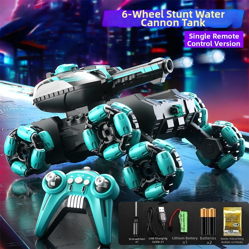 💥Remote-Controlled Tank Six-Wheel Stunt Vehicle