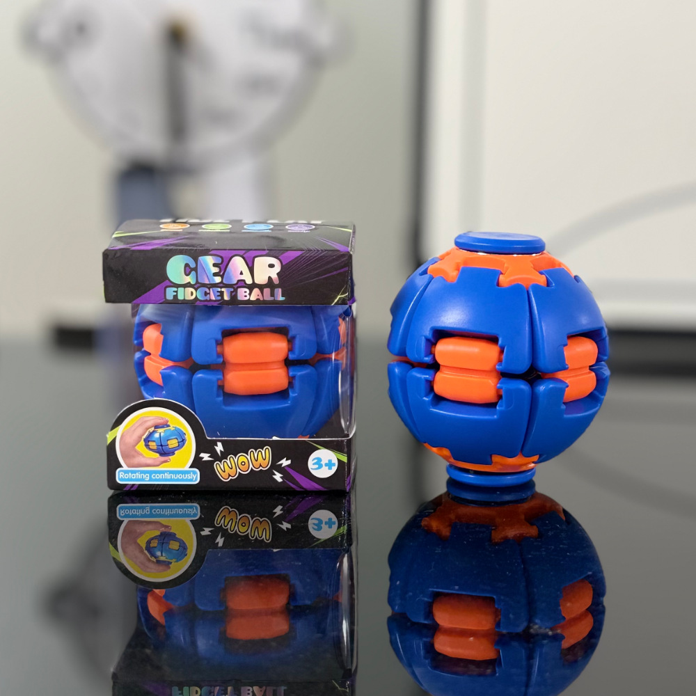 Press & Spin Fidget Relief Ball, Portable Rotating Sensory Stress Toy