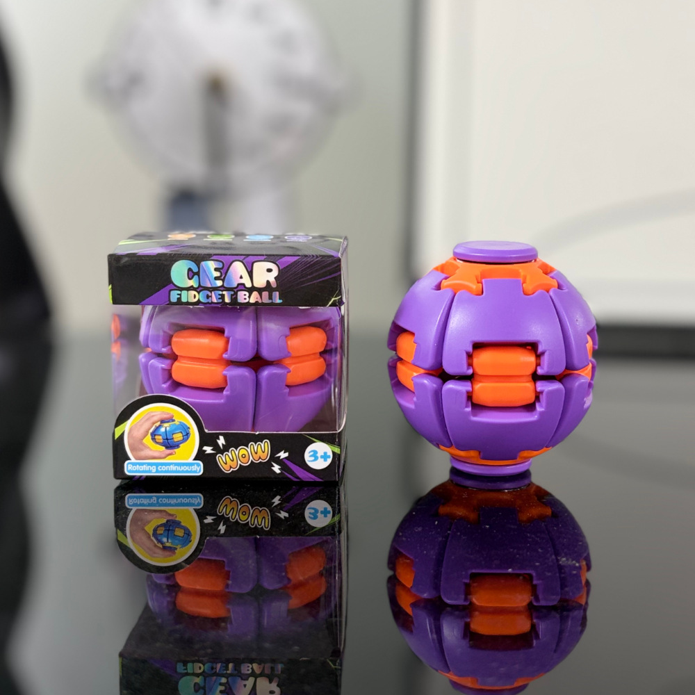 Press & Spin Fidget Relief Ball, Portable Rotating Sensory Stress Toy