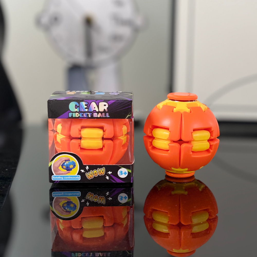 Press & Spin Fidget Relief Ball, Portable Rotating Sensory Stress Toy