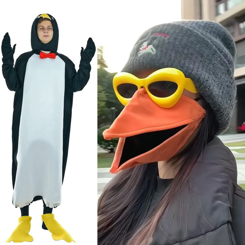 🐤Mask with Moving Beak, 🐧Penguin Outfit