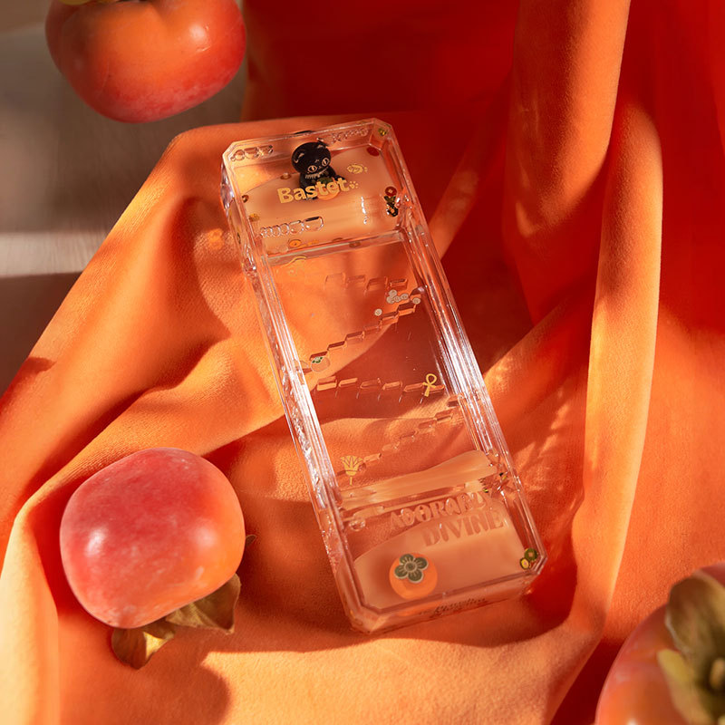 Aesthetic Persimmon Oil Hourglass Liquid Motion Timer - Creative Desk Ornament, Stress Relief Gift & Home Decor