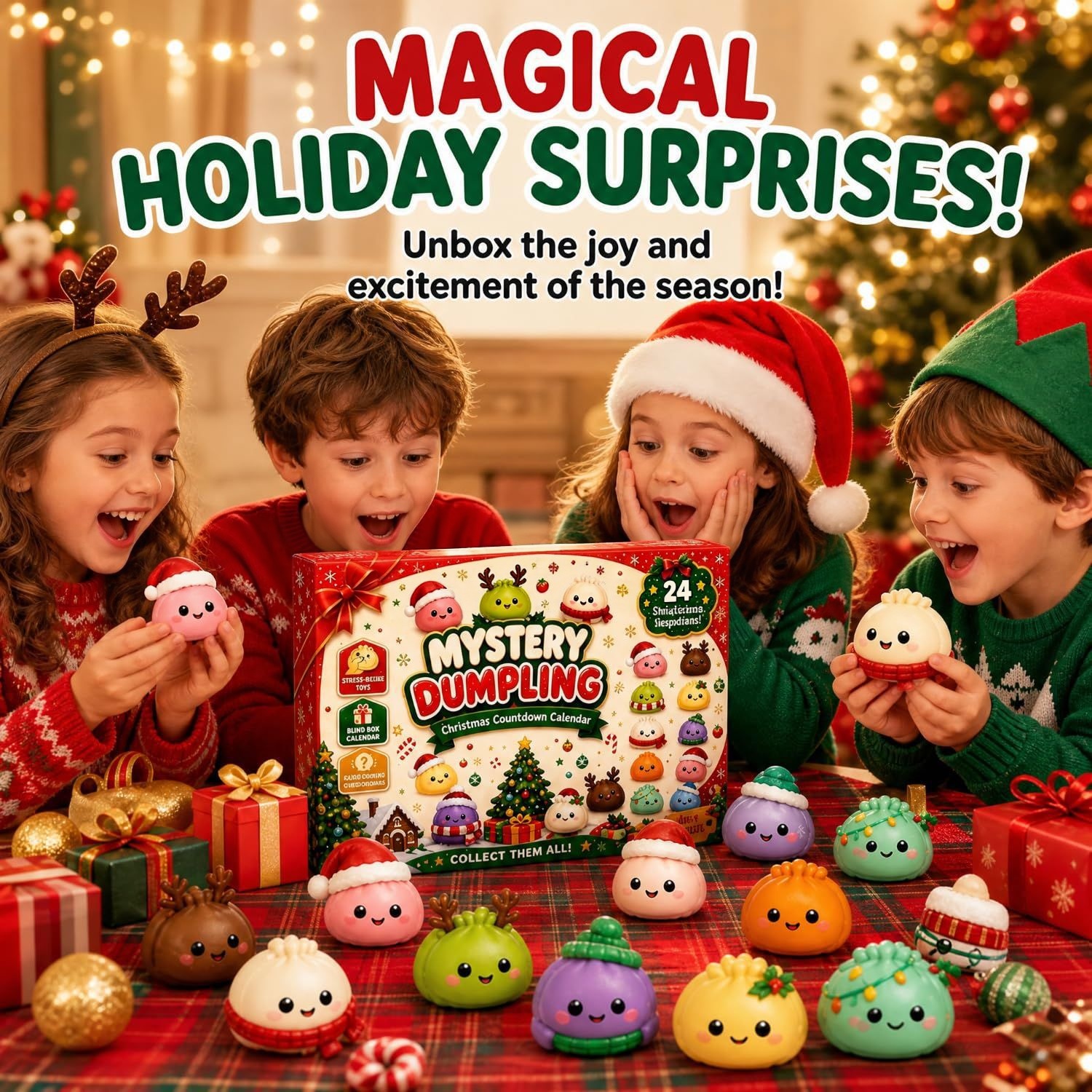🥟 Dumpling Squishy Advent Calendar 🎄 – 24 Days of Cute & Satisfying Surprises