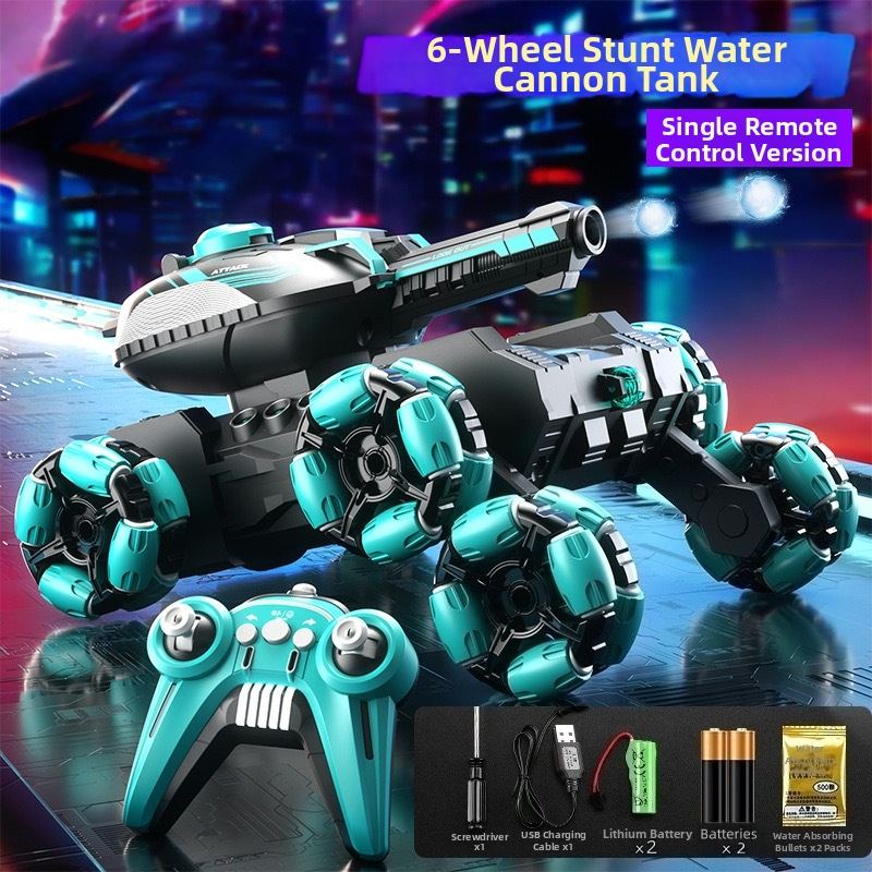 💥Remote-Controlled Tank Six-Wheel Stunt Vehicle