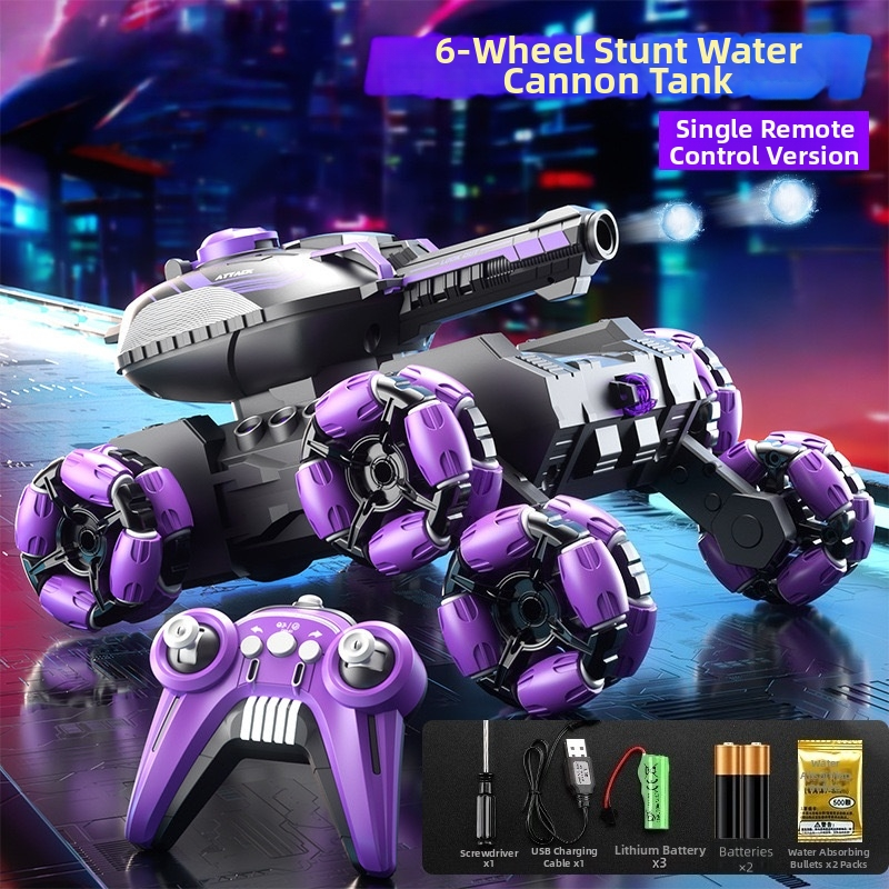 💥Remote-Controlled Tank Six-Wheel Stunt Vehicle