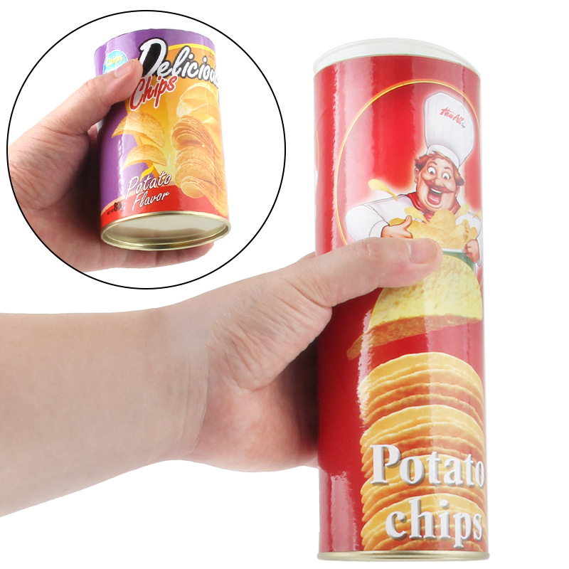 📁🍟Potato chip snake jumping, toy prank - funny prank gift April Fool's Day Halloween party decoration joke children popcorn nut snake jar