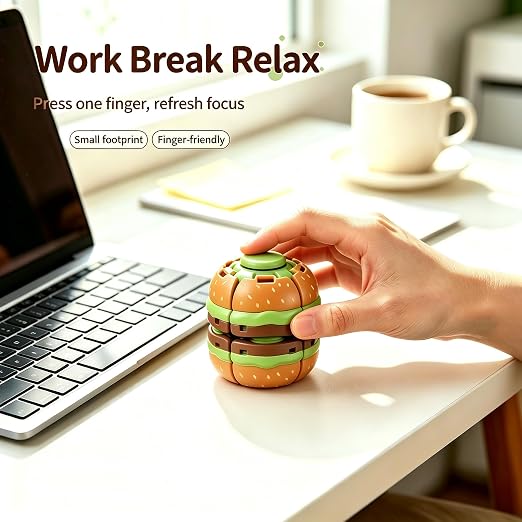 Press Gyroball Fidget Toy - Hamburger & Fruit Series