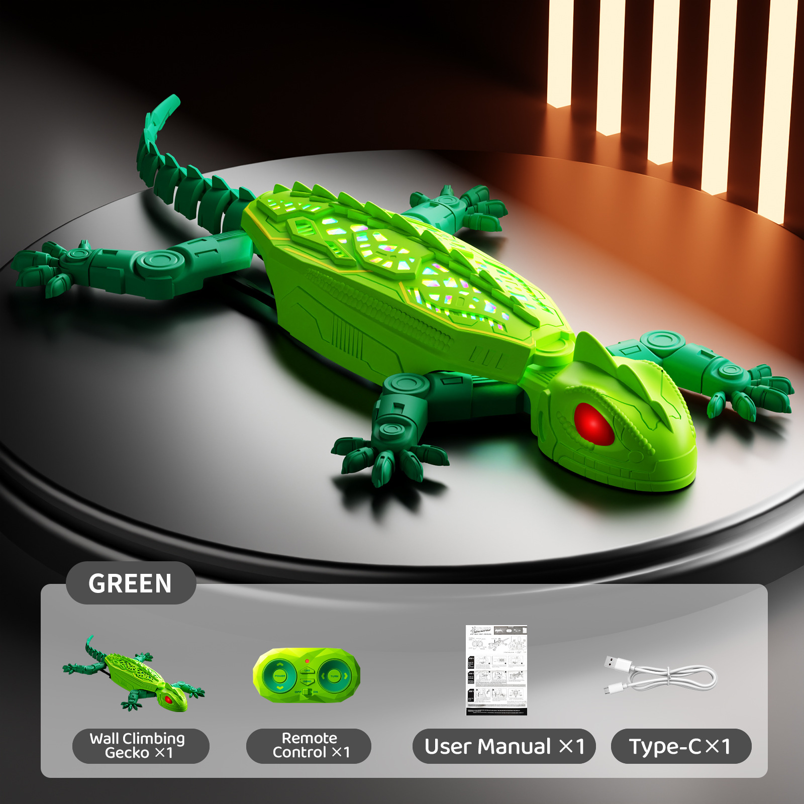 🦎 Remote Control Wall-Climbing Gecko