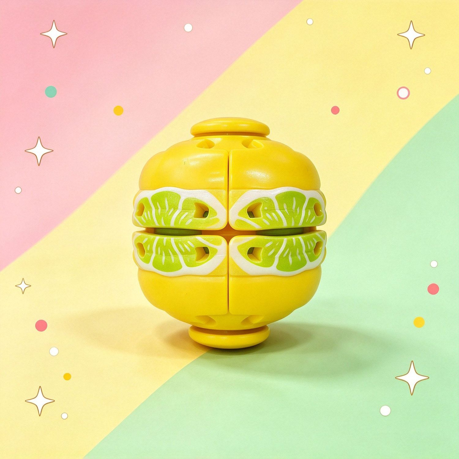 Press Gyroball Fidget Toy - Hamburger & Fruit Series