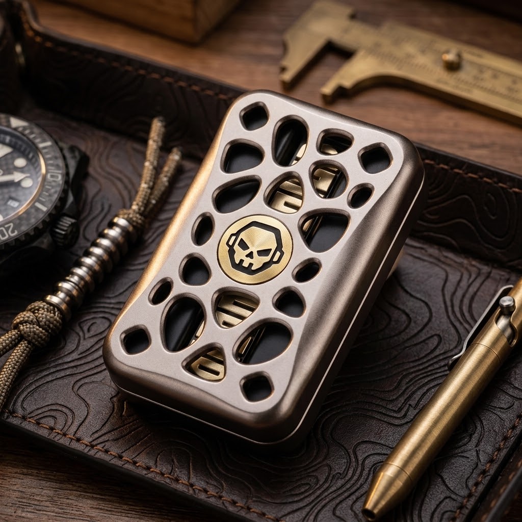 EDC Haptic Magnetic Slider – Brass Tuning Fork & Skeleton Metallic Fidget Toy for Stress Relief