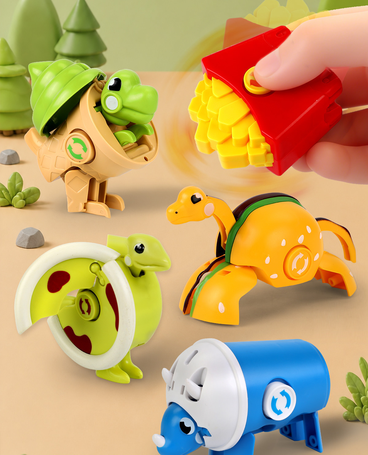 Turn Fast Food into Dinos!  The Ultimate 2-in-1 Fidget Toy!