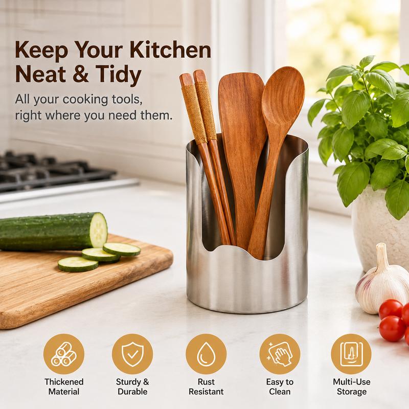 ✨ Stainless Steel Utensil Organizer — Keep Your Kitchen Clean & Tidy