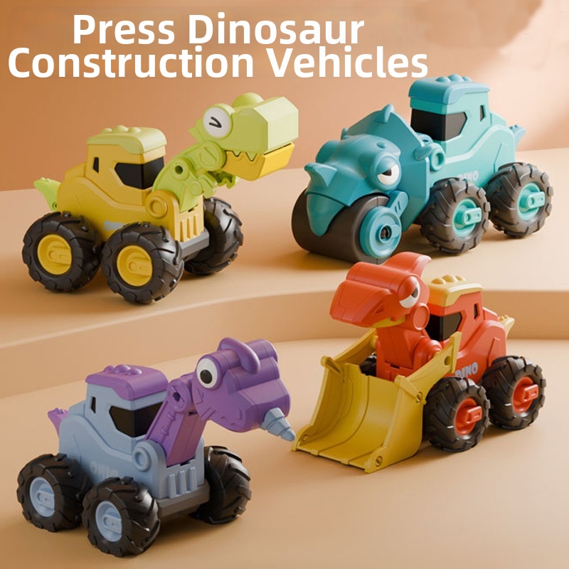 🦖 Dinosaur Construction Vehicle: Push-Along Toy