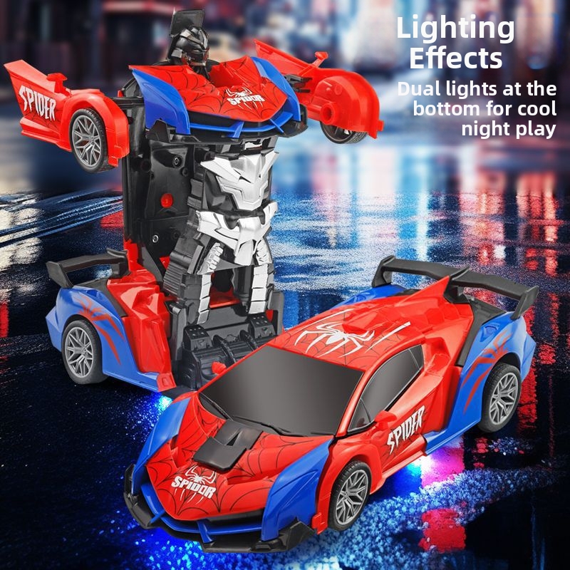 🎉Transforming remote-control car instantly morphs into a robot—super cool!🔥