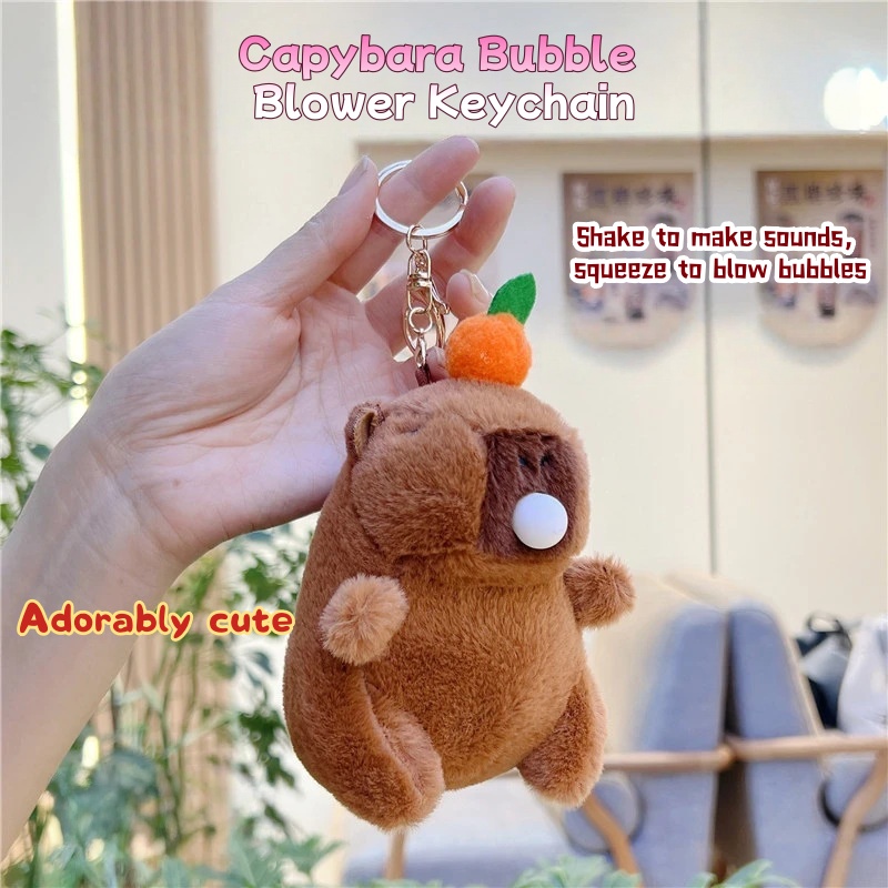 🧸🔊Capybara Plush Keychain (Sound-Activated)