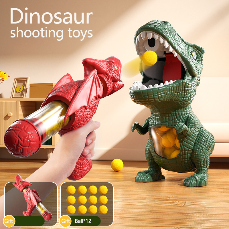 Dinosaur Shooting Tyrannosaurus Rex Ball Soft Bullet Gun Parent Child Interactive Puzzle Toy for Children