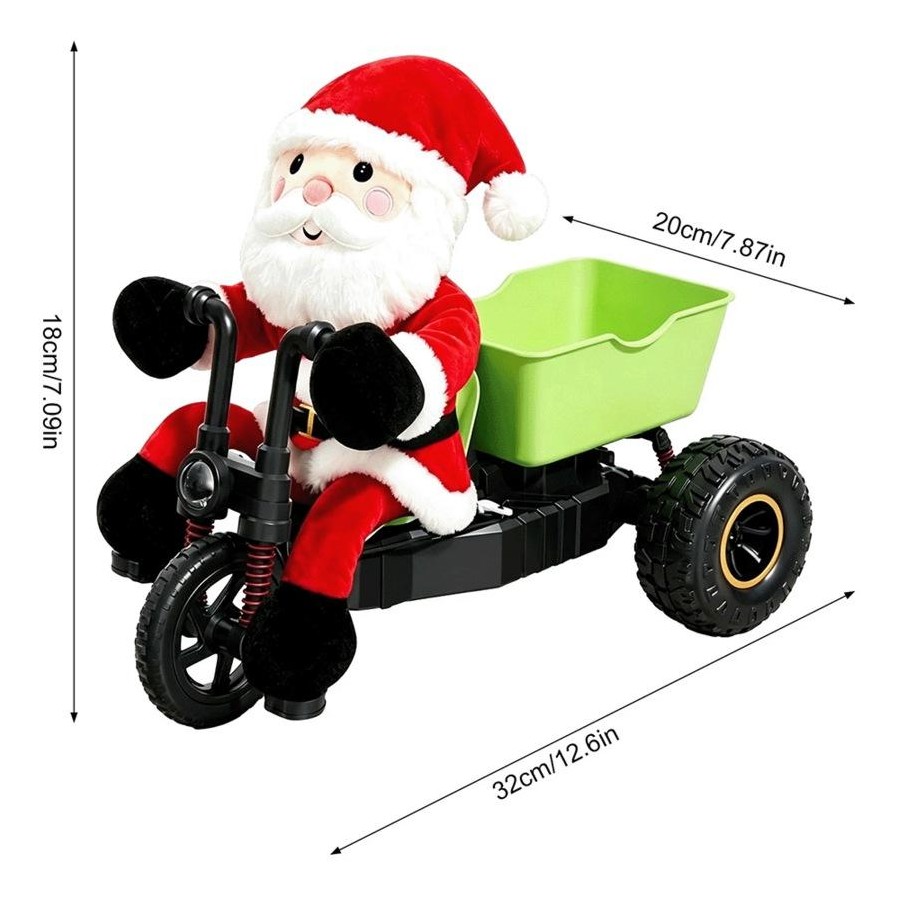 🎅 Funny RC Santa Riding Tricycle Toy 🎄 | Interactive Holiday Decoration & Gift for Kids 🎁