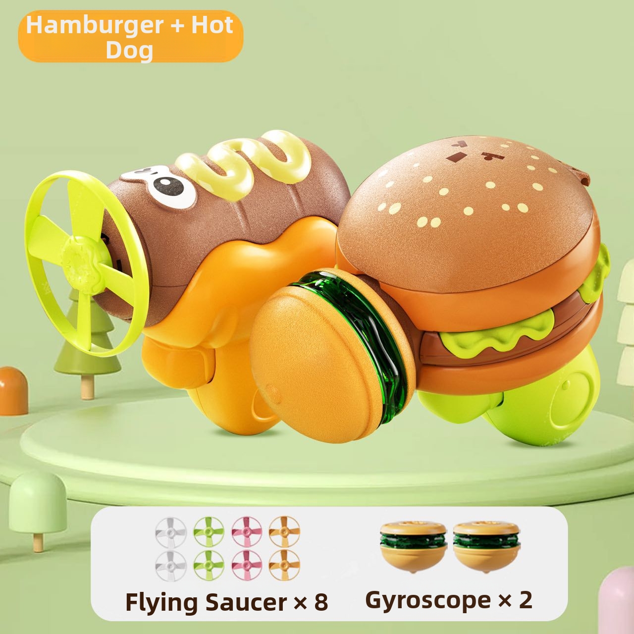 🍔Hamburger, hot dog, fries, spinning top, dazzling light-up