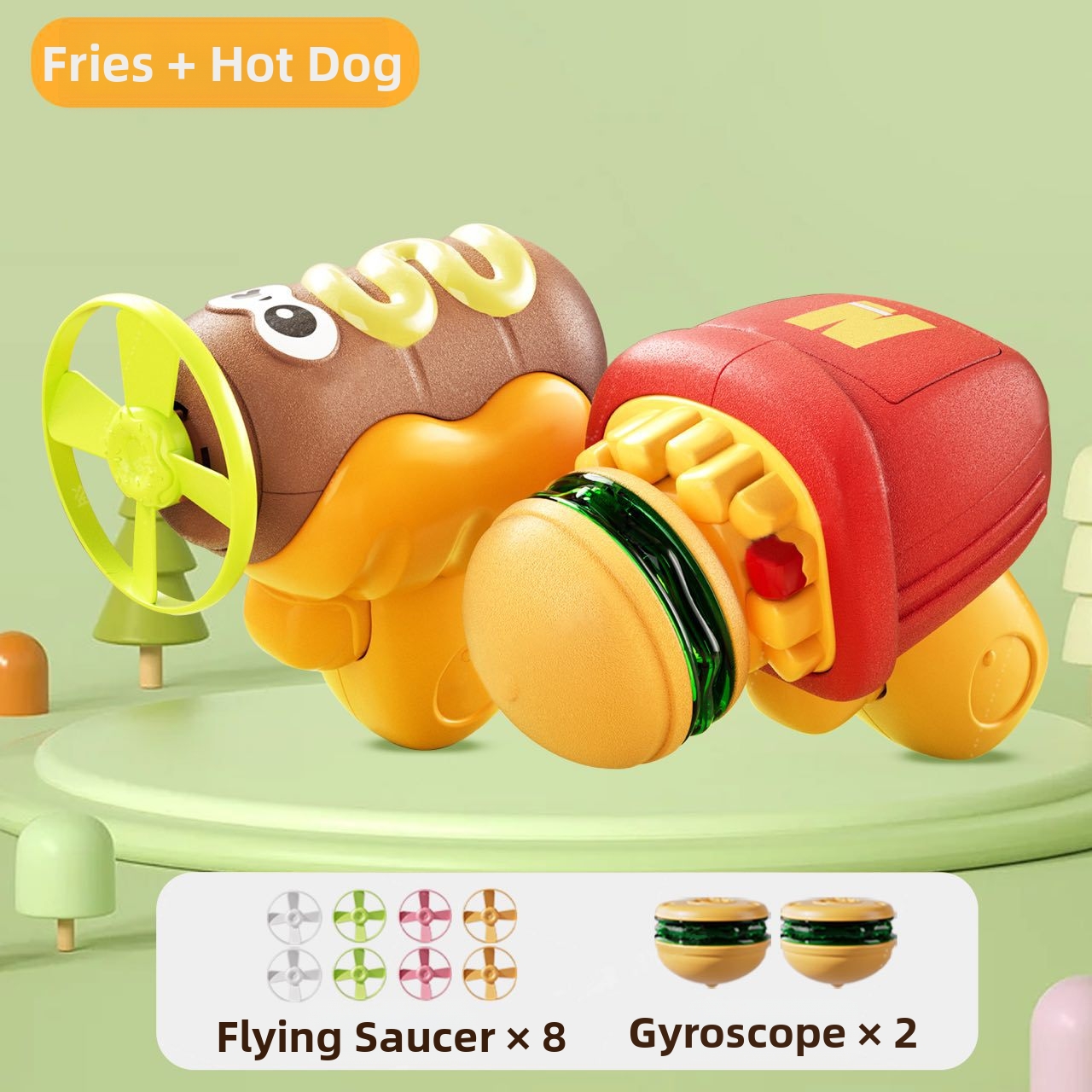 🍔Hamburger, hot dog, fries, spinning top, dazzling light-up