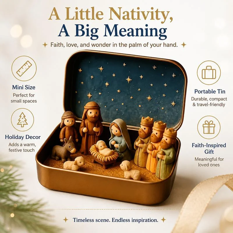 🎄 Mini Christmas Nativity Scene — A Meaningful Holiday Keepsake ✨