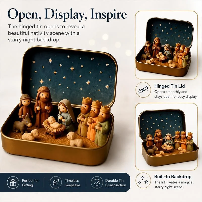 🎄 Mini Christmas Nativity Scene — A Meaningful Holiday Keepsake ✨