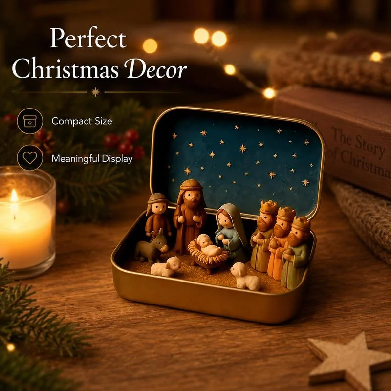 🎄 Mini Christmas Nativity Scene — A Meaningful Holiday Keepsake ✨