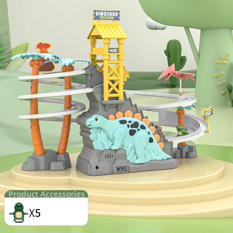 🌟🦖 Dual-Track Dinosaur Stair Climber: Dinosaur Obstacle Course Adventure Slide