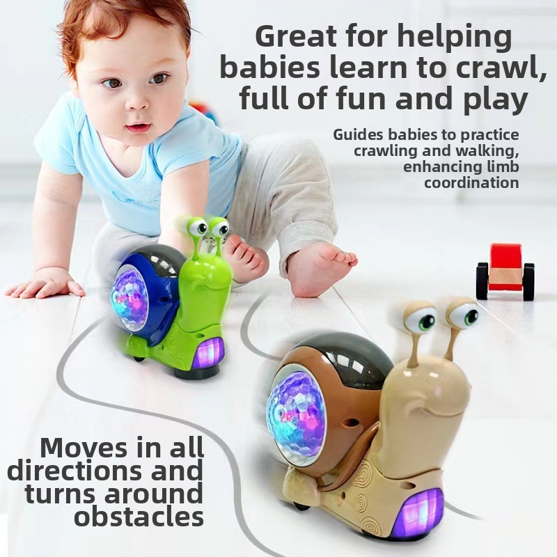 🐌️🎶 Little Snail Children's Automatic Obstacle-Avoiding Projection Fun Toy