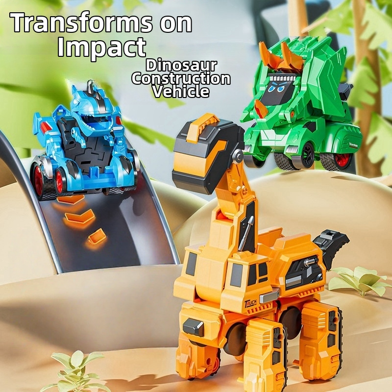🦖Collision-Deforming Dinosaur Toy: Impact Transformation