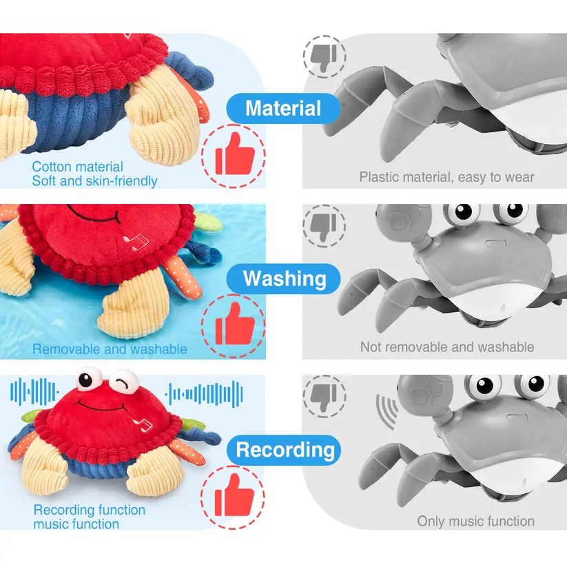 🦀 Dancing Crab Plush Toy – Interactive Singing & Walking Musical Toy for Kids