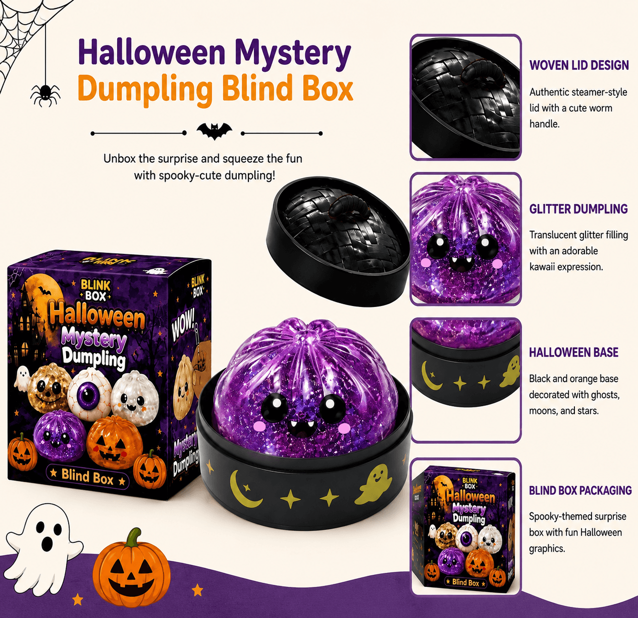 Halloween mystery dumpling squishy blind box collection