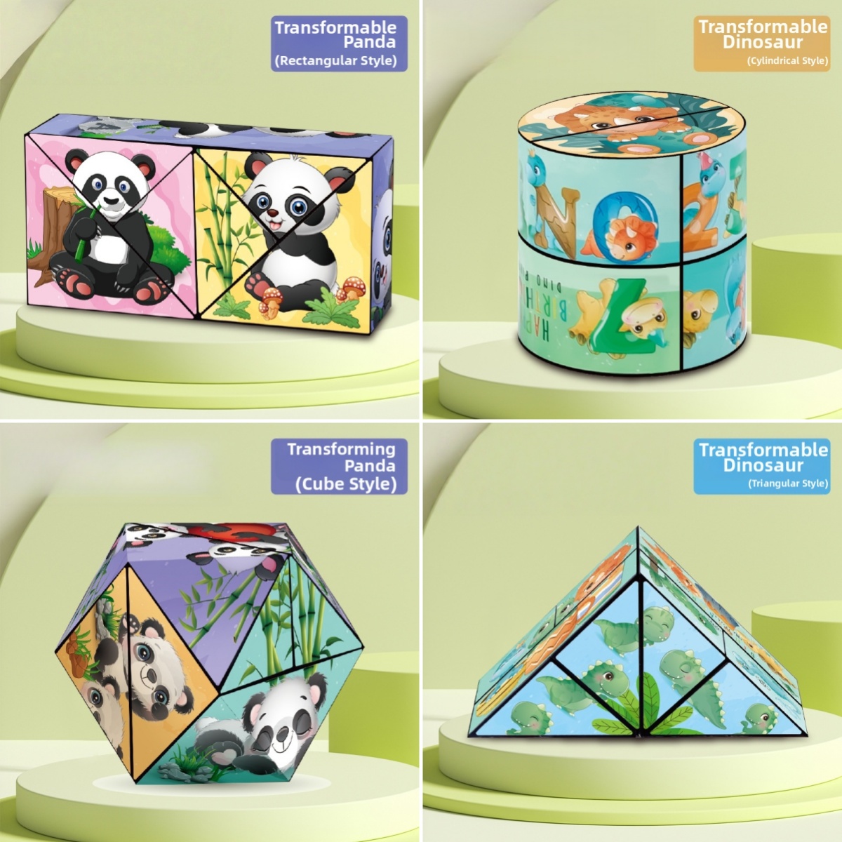 🌟3D Magic Cube: Panda & Dinosaur Designs