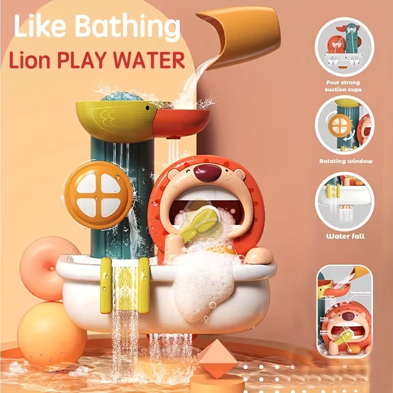 Children's Shower Shower Spray Bubble Lion Turnaround Music Sucker Summer Bathroom Bath Water Play Toy