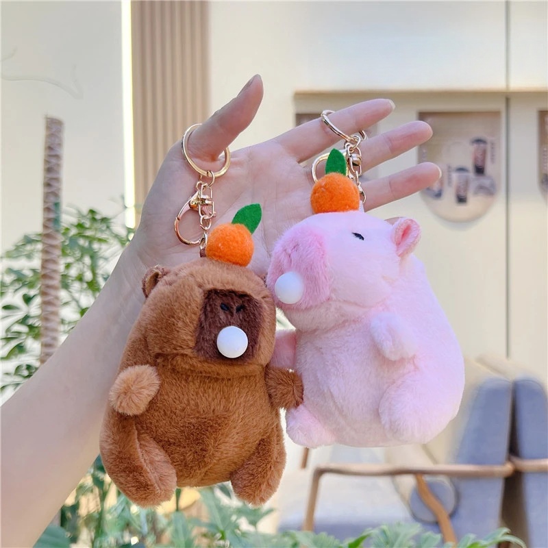 🧸🔊Capybara Plush Keychain (Sound-Activated)